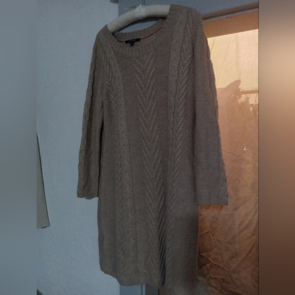Chadwicks Beige Knit Sweater Dress